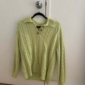 Green Cable Knit Sweater